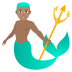 🧜🏽‍♂️ merman: medium skin tone display on JoyPixels